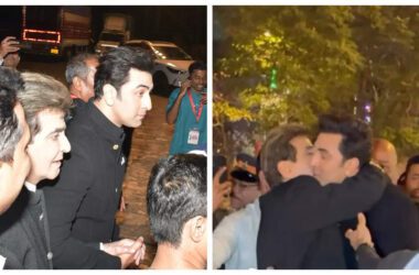 Jeetendra hugs and kisses Ranbir Kapoor on the cheek; the 'Animal' star holds the veteran actor's hand at an award show - See photos | - Times of India 21 www.talentsofworld.com | Talentsofworld Articles