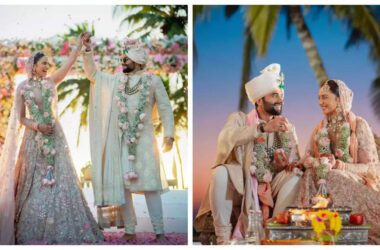 Rakul Preet Singh's hand-embroidered lehenga to Jackky Bhagnani's chikankari sherwani with chinar motif - Deets about their wedding outfit | - Times of India 22 Rakul Preet Singh's hand-embroidered lehenga to Jackky Bhagnani's chikankari sherwani with chinar motif - Deets about their wedding outfit | - Times of India