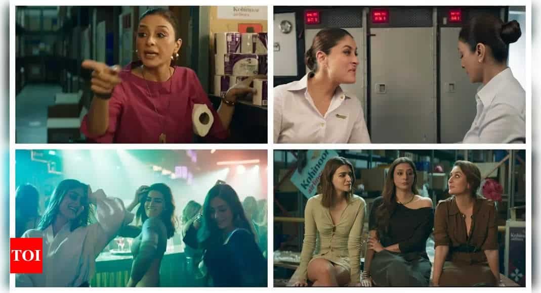 Crew Teaser: Tabu's 'mungfali' scene and Kareena Kapoor Khan's antics wins hearts; fans say 'This trio is going to SLAY' | - Times of India