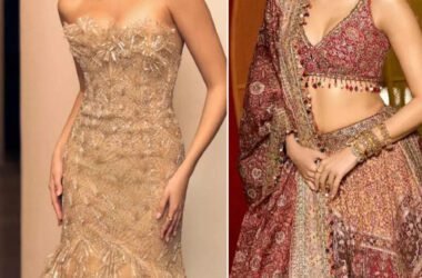 From golden gown to multicoloured lehenga, Ananya Panday’s stunning looks from Ambani bash