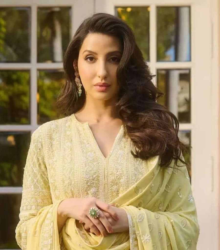 Nora Fatehi gives a nod to summer fashion in yellow chikankari suit