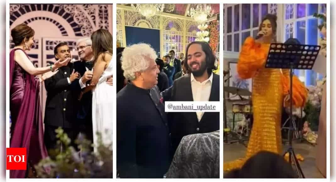 From Mukesh Ambani's welcome speech, Anant Ambani's dapper look to Shibani Dandekar's performance: Inside photos from Anant Ambani-Radhika Merchant's starry cocktail night | - Times of India