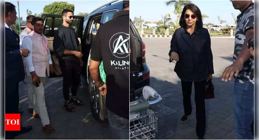 Shahid Kapoor, Neetu Kapoor leave after attending Anant Ambani-Radhika Merchant's pre-wedding bash - Times of India