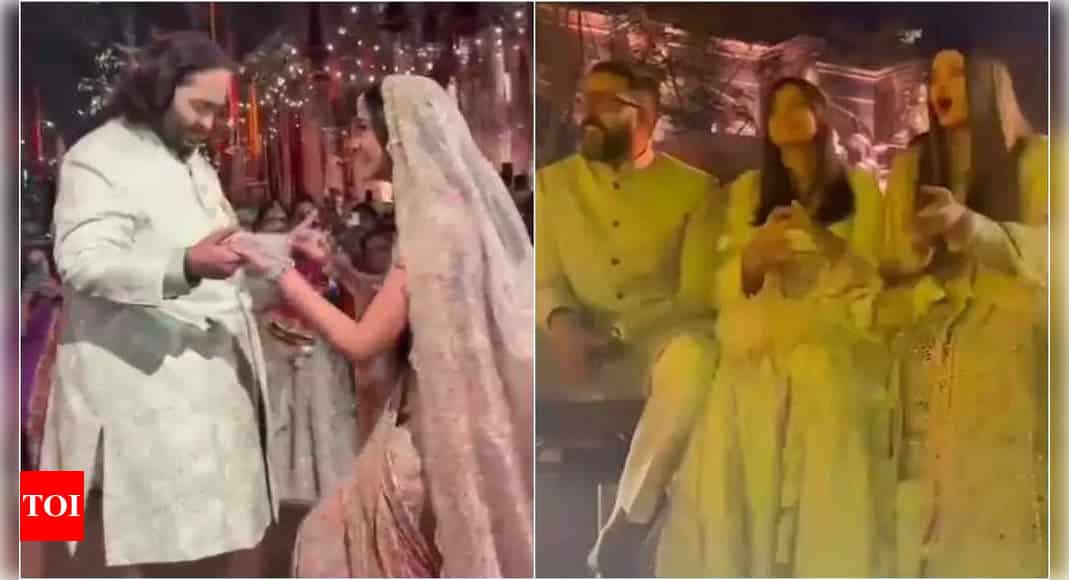 Abhishek Bachchan, Aishwarya Rai Bachchan, their daughter Aaradhya Bachchan light up Anant Ambani and Radhika Merchant's 'Hastakshar' ceremony | Hindi Movie News - Times of India 6 Abhishek Bachchan, Aishwarya Rai Bachchan, their daughter Aaradhya Bachchan light up Anant Ambani and Radhika Merchant's 'Hastakshar' ceremony | Hindi Movie News - Times of India