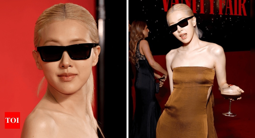 Blackpink's Rosé steals the show at Oscars Vanity Fair After Party in a stunning caramel gown and black shades | - Times of India 8 Blackpink's Rosé steals the show at Oscars Vanity Fair After Party in a stunning caramel gown and black shades | - Times of India