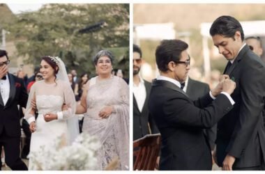Aamir Khan wipes his tears as he walks Ira Khan down the aisle; fixes Junaid Khan's pocket square in UNSEEN photos - See inside | - Times of India