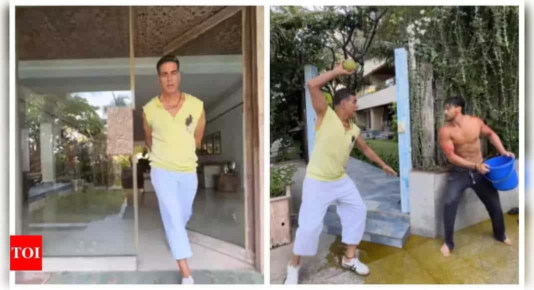 Akshay Kumar and Tiger Shroff's Holi prank goes viral amidst 'Bade Miyan Chote Miyan' promotions | - Times of India