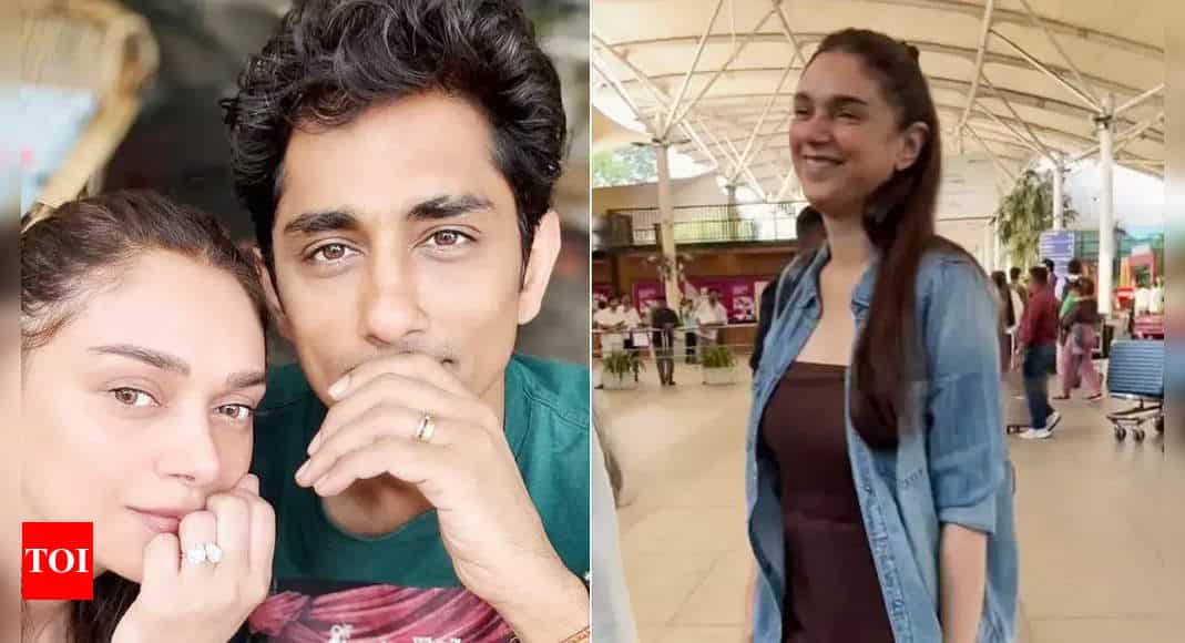 Aditi Rao Hydari makes her first public appearance post engagement with Siddharth, blushes when paps ask 'Didn't bring Jija Ji?' | Hindi Movie News - Times of India 8 Aditi Rao Hydari makes her first public appearance post engagement with Siddharth, blushes when paps ask 'Didn't bring Jija Ji?' | Hindi Movie News - Times of India