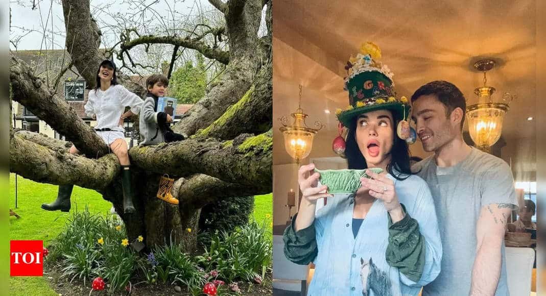 Amy Jackson celebrates a 'Blessed Easter' with fiancé Ed Westwick and son Andreas - See Photos | Hindi Movie News - Times of India