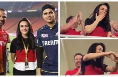 Preity Zinta blows kisses to fans as she celebrates cricket team's big win - WATCH | - Times of India