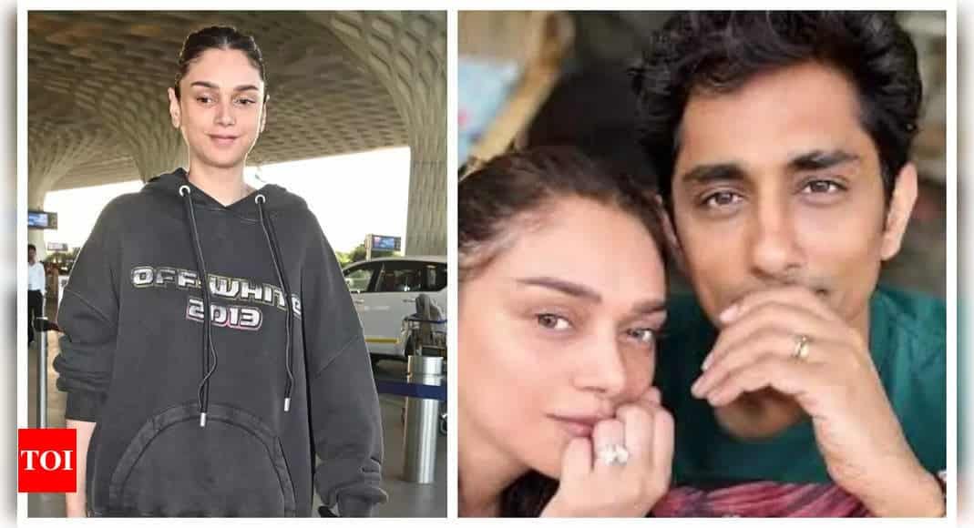Aditi Rao Hydari says 'Nahi hui hai’ after paparazzi congratulate her on her marriage with Siddharth at airport - WATCH video | - Times of India