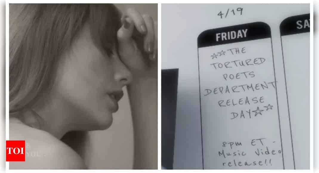 Taylor Swift gives a peek at 'The Tortured Poets Department' Timetable; teases new music video | - Times of India