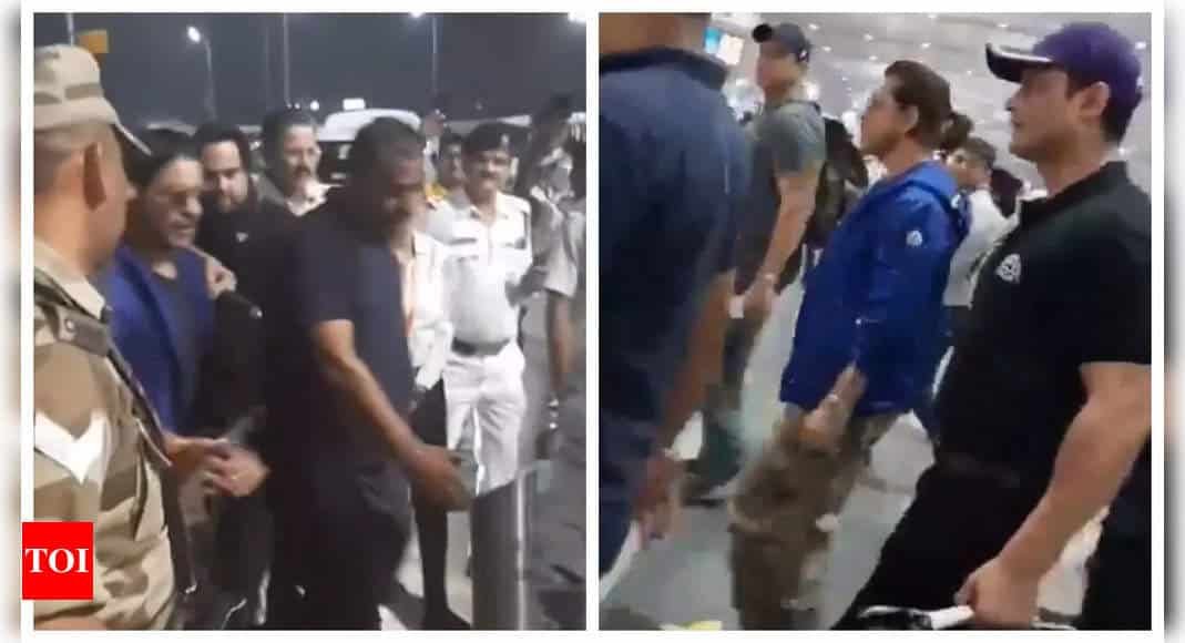 Shah Rukh Khan's security heightened amidst Salman Khan firing incident; actor arrives in Mumbai after cricket showdown in Kolkata - WATCH | - Times of India