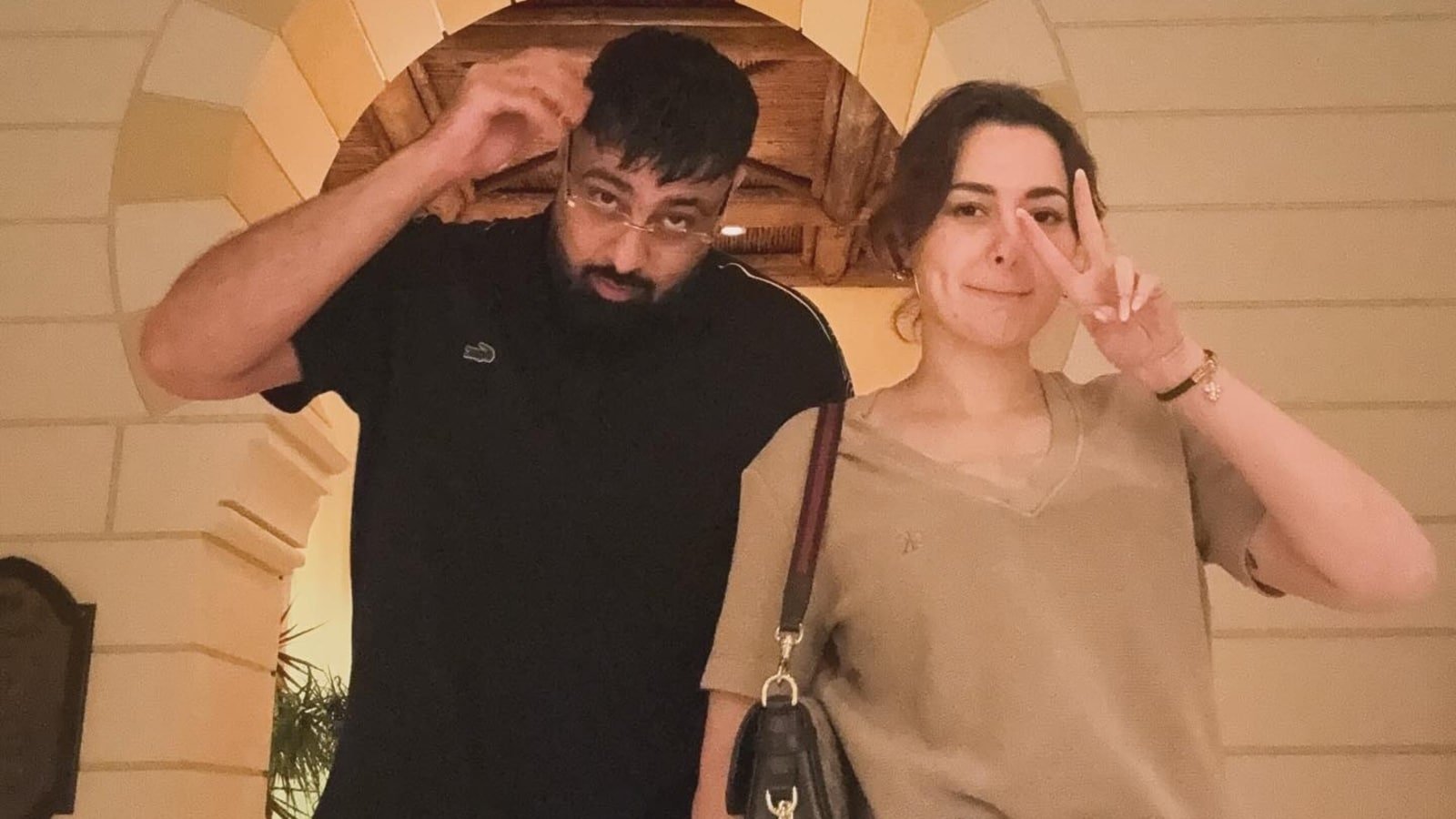 Badshah travels from Chandigarh to Dubai to ‘rescue’ Pakistani actor Hania Aamir. See her post here