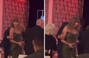 Travis Kelce can't stop kissing Taylor Swift in steamy video from foundation gala date, Swifties have a meltdown. Watch