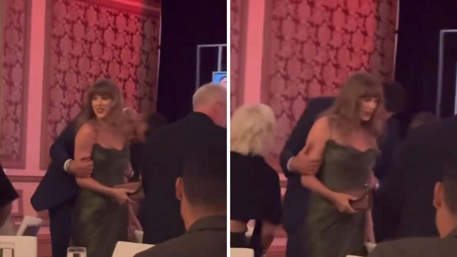 Travis Kelce can't stop kissing Taylor Swift in steamy video from foundation gala date, Swifties have a meltdown. Watch