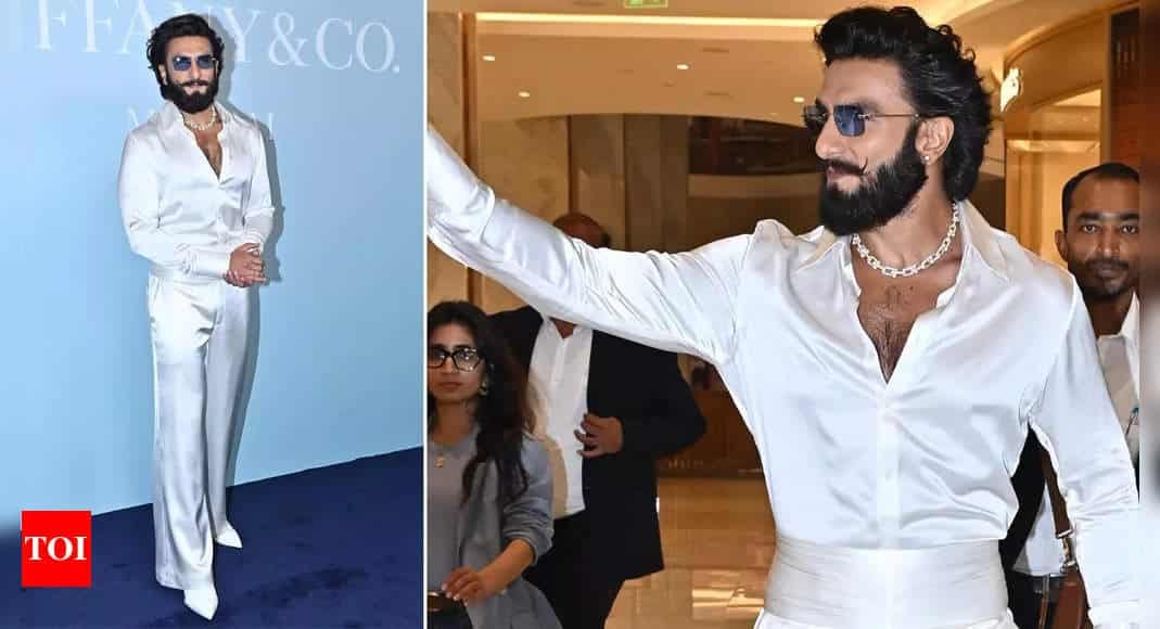 Ranveer Singh attends first public event in all-white outfit after deleting wedding pictures with Deepika Padukone | Hindi Movie News - Times of India