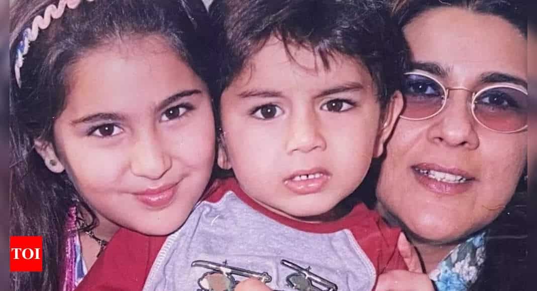 Sara Ali Khan shares childhood picture to wish Amrita Singh on Mother's Day, netizens spot baby Ibrahim's striking resemblance with Jeh baba | Hindi Movie News - Times of India