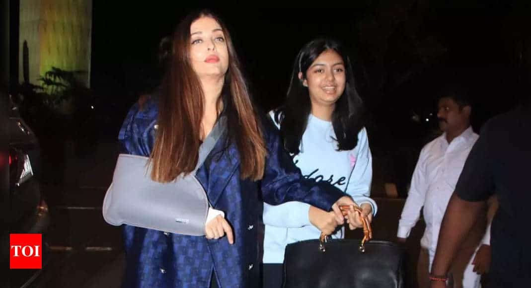 Aishwarya Rai Bachchan and daughter Aaradhya Bachchan spotted at Mumbai airport as they leave for Cannes 2024 | Hindi Movie News - Times of India