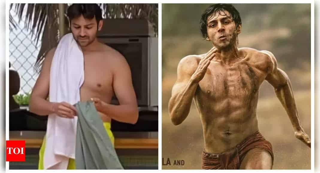 Then and Now: Kartik Aaryan's body transformation for 'Chandu Champion' in just 1 year SHOCKS fans | - Times of India