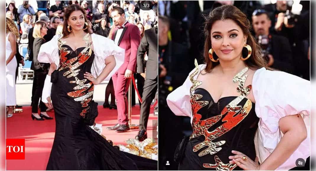 Aishwarya Rai Bachchan dazzles in dramatic black gown at Cannes 2024 red carpet | Hindi Movie News - Times of India