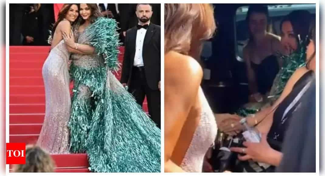 Aishwarya Rai Bachchan and Eva Longoria scream in joy as they reunite at Cannes; See pics | Hindi Movie News - Times of India
