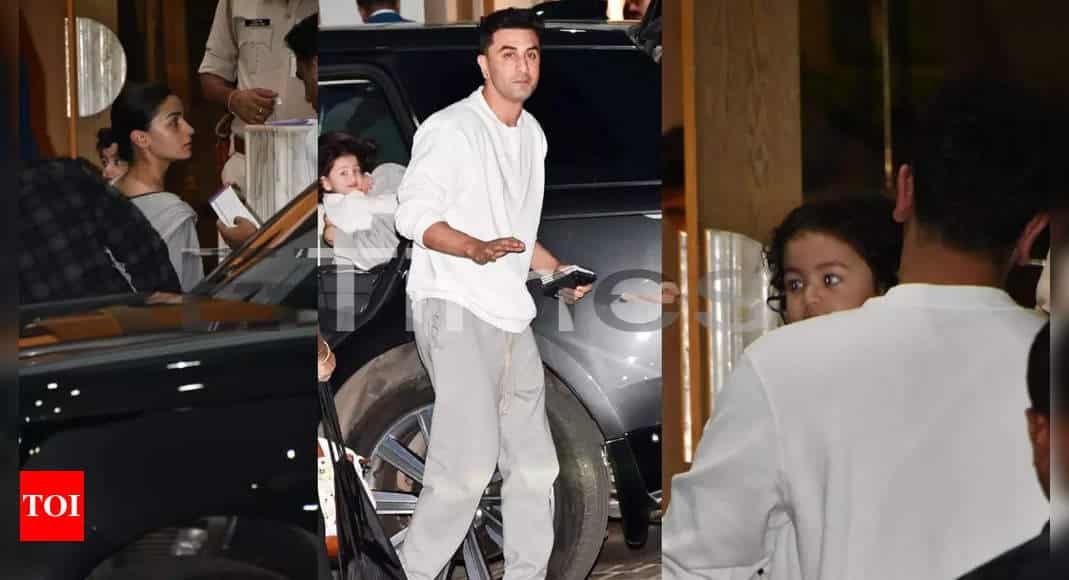 Ranbir Kapoor, Alia Bhatt, Raha Kapoor jet off to Italy for Anant Ambani, Radhika Merchant's pre-wedding celebrations - PICS inside | Hindi Movie News - Times of India