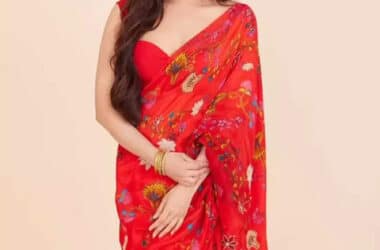 Shraddha Kapoor serves summer ethnic fashion goals in an orange Kalamkari organza saree 18 Shraddha Kapoor serves summer ethnic fashion goals in an orange Kalamkari organza saree