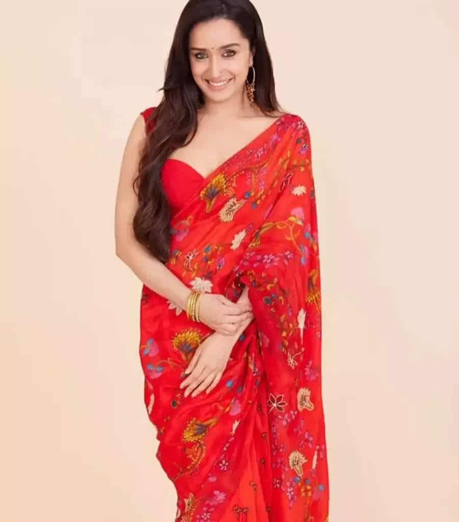 Shraddha Kapoor serves summer ethnic fashion goals in an orange Kalamkari organza saree