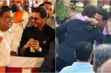 From Shah Rukh Khan's chat with Mukesh Ambani to warm hug with Akshay Kumar: SRK's viral moments from PM Narendra Modi's swearing-in ceremony | Hindi Movie News - Times of India