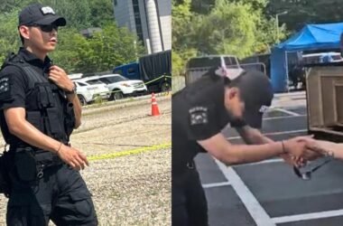 BTS V leaves female singer flustered in buff physique while patrolling in SDT uniform; ‘such a gentleman..’