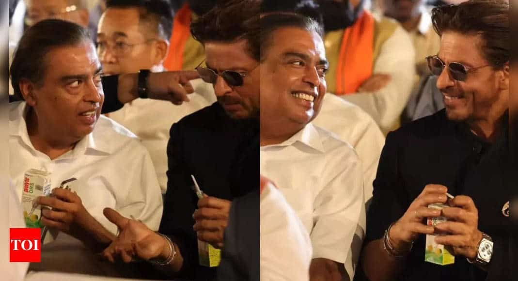 Netizens flood social media with hilarious comments as Shah Rukh Khan-Mukesh Ambani bond over Rs 35 ORS packet at PM Narendra Modi's oath ceremony - PICS inside | Hindi Movie News - Times of India