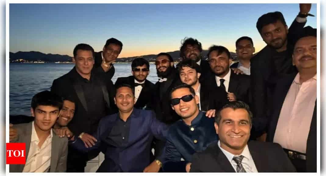 Salman Khan, Ranveer Singh, MS Dhoni and others enjoy boys night at Anant-Radhika's cruise pre-wedding bash - See INSIDE photo | - Times of India