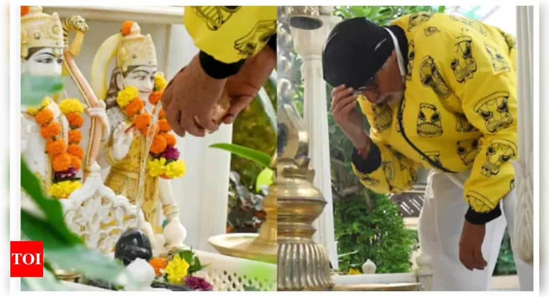 Amitabh Bachchan gives fans a peek into his home temple as he offers prayers before his Sunday meet and greet with fans | Hindi Movie News - Times of India