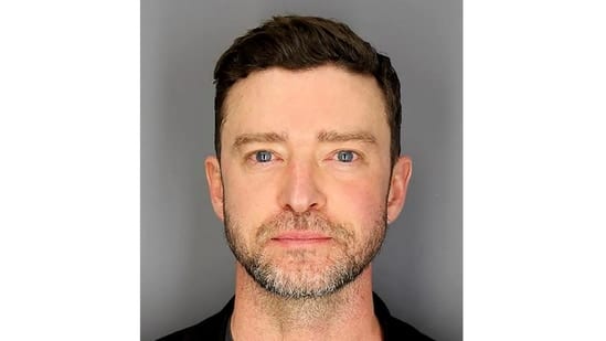 This photo provided by the Sag Harbor New York Police Department on Tuesday, June 18, 2024, shows Justin Timberlake. Pop star Timberlake was charged early Tuesday with drunken driving in Sag Harbor, a village in New York's Hamptons, after police said he ran a stop sign and veered out of his lane in the posh seaside summer retreat. (Sag Harbor Police Department via AP)(AP)