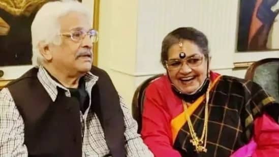 Usha Uthup with husband