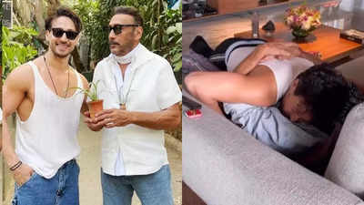 Jackie Shroff creates a stir on the internet yet again with his new VIDEO where he tightly hugs Tiger Shroff: 'Apne Apne Tiger ko chitkaake, lamba saans le'