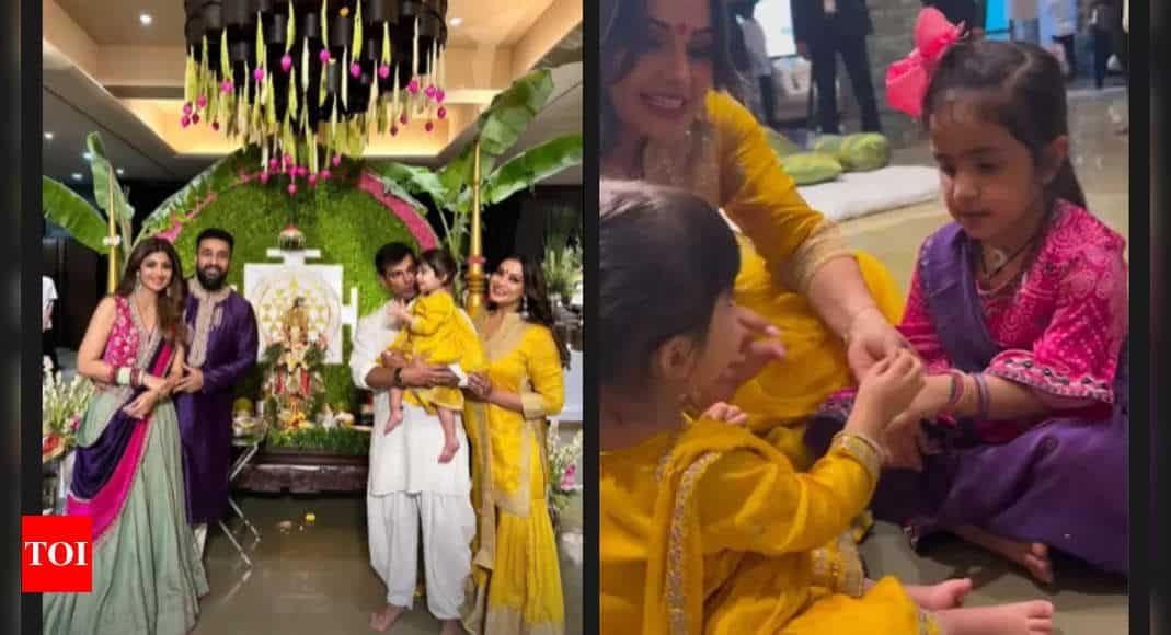 Ganesh Chaturthi 2024: Bipasha Basu and Shilpa Shetty’s daughters delight fans by enjoying the festive vibes together | - Times of India