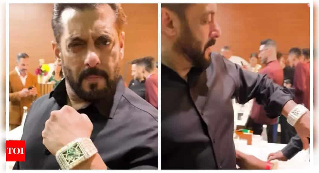 Salman Khan tries on diamond-studded watch worth Rs 167 CRORE; can't take his eyes off stunning piece - WATCH | - Times of India