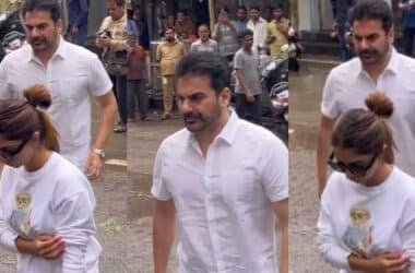 Arbaaz Khan and wife Sshura Khan arrive for Malaika Arora's father Anil Mehta's funeral - VIDEO | Hindi Movie News - Times of India