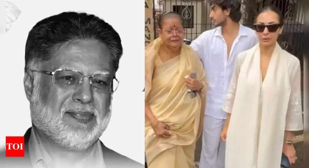 Malaika Arora, Joyce and Amrita Arora bid an emotional adieu to Anil Mehta - Times of India