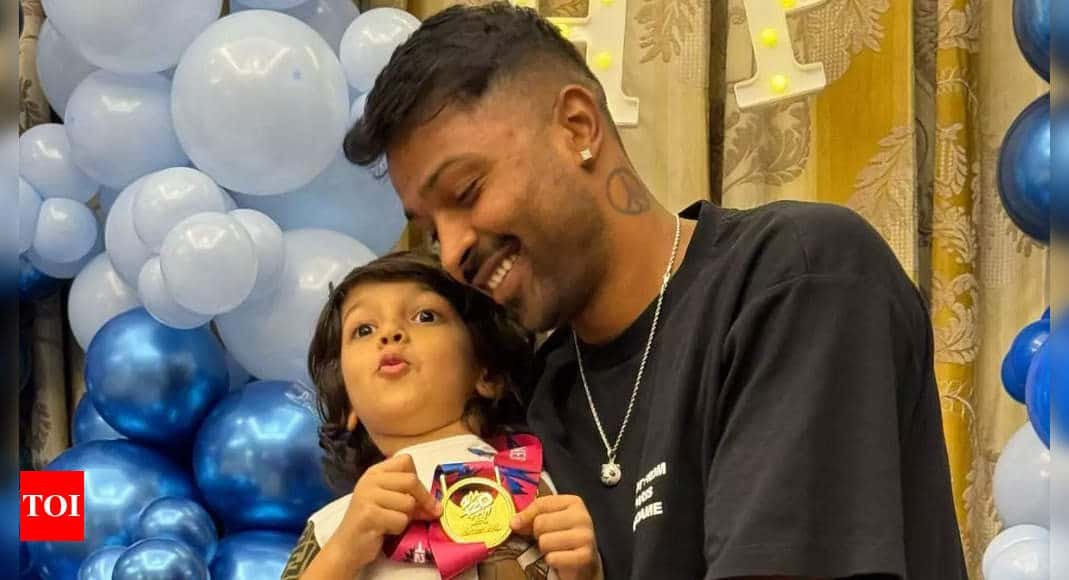 Hardik Pandya shares a cute picture of his son Agastya with Ganesh idol amid Natasa Stankovic's return to India | Hindi Movie News - Times of India