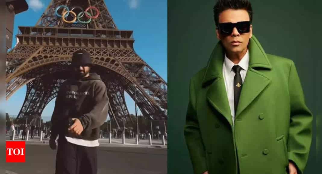 Diljit Dosanjh creates an Eiffel Tower memory in Paris; Karan Johar and Rhea Kapoor react - Watch | - Times of India
