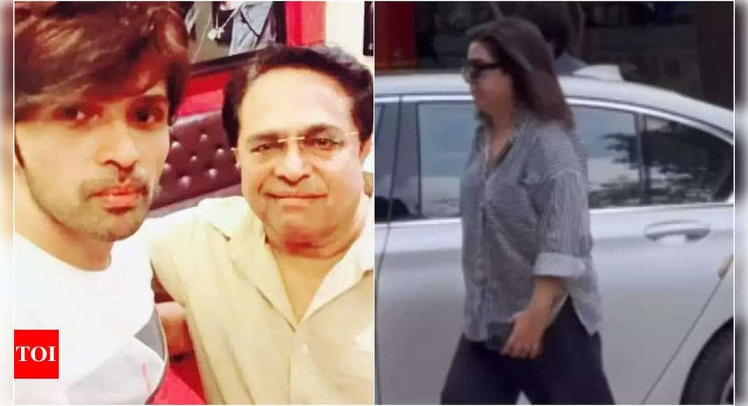 Himesh Reshammiya performs last rites of his late father, Vipin Reshammiya; Farah Khan and Shaan pay their respects at the funeral - Times of India