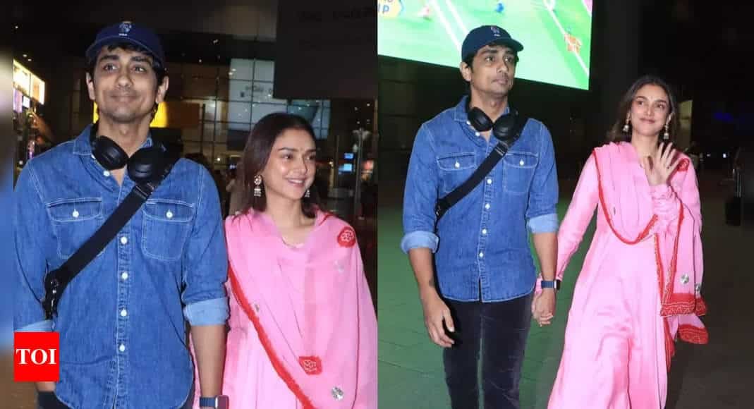 Aditi Rao Hydari and Siddharth make first appearance post their wedding; hold hands at Mumbai airport | Hindi Movie News - Times of India