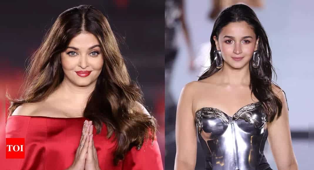 Pic - Aishwarya Rai Bachchan and Alia Bhatt enjoy a hearty conversation as they get ready together for the Paris Fashion Week | - Times of India