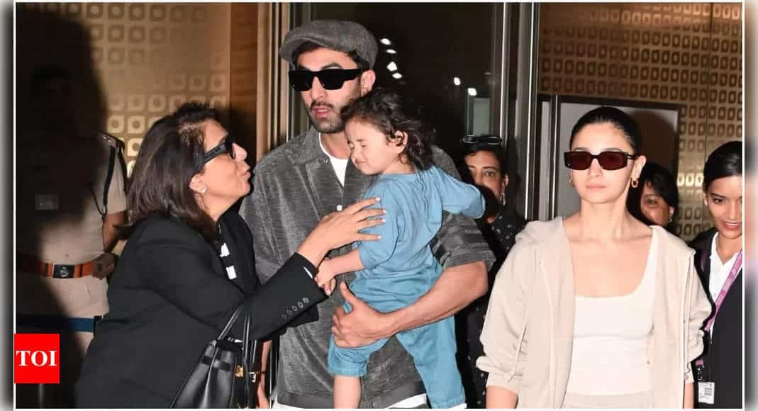 Spotted! Ranbir Kapoor, Alia Bhatt, Raha Kapoor and Neetu Kapoor return to Mumbai after Paris Fashion Week | Hindi Movie News - Times of India