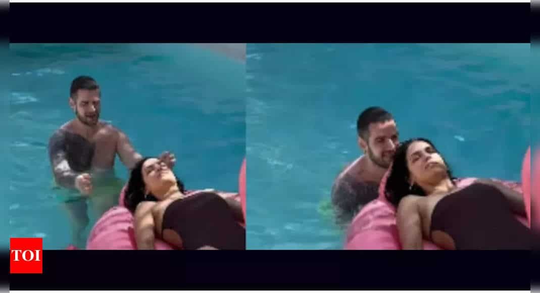 Natasa Stankovic gets pranked in a pool by Disha Patani's rumored boyfriend Aleksander during their Goa vacation; video sparks debate | - Times of India