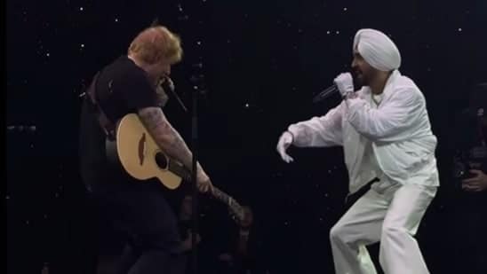 Ed Sheeran and Diljit Dosanjh perform together in Birmingham