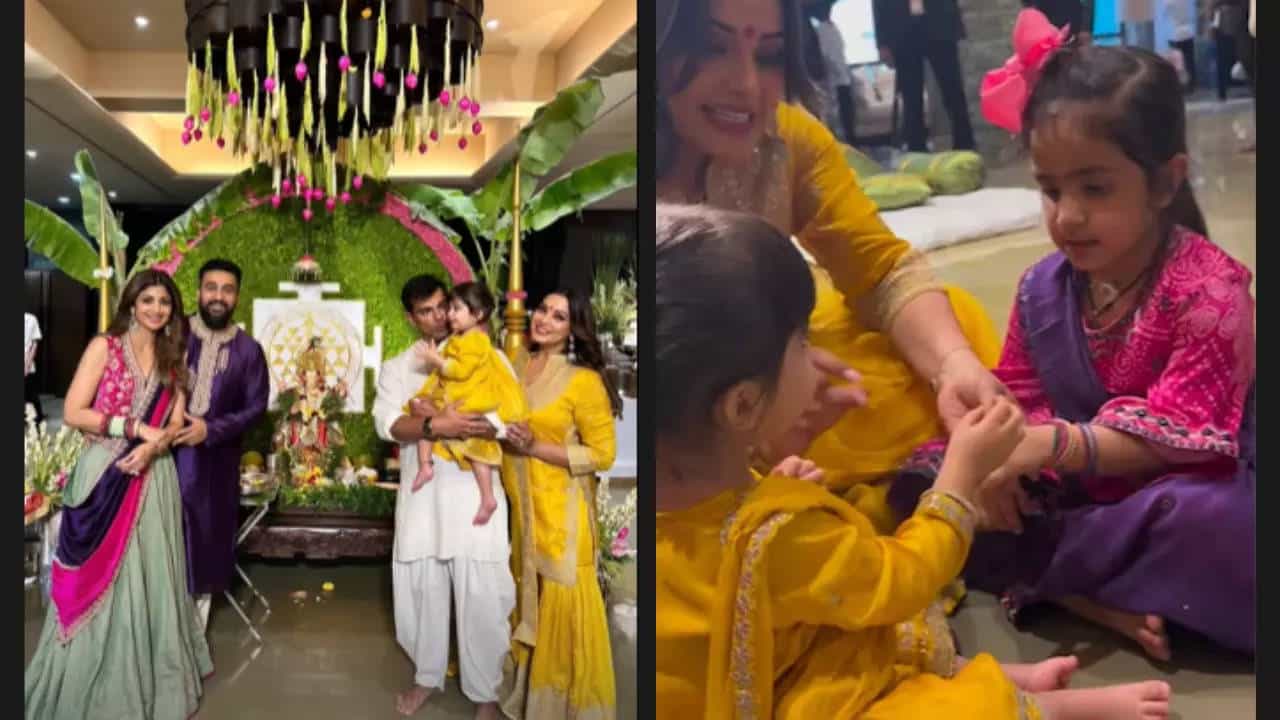 Ganesh Chaturthi 2024: Bipasha Basu and Shilpa Shetty’s daughters delight fans by enjoying the festive vibes together | - Times of India